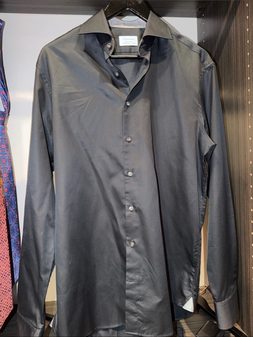 STENSTRÖMS Men's Black Long-Sleeve Dress Shirt SIZE 41 NECK 16